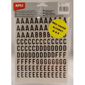 Bogstaver Vinyl 15 mm Sort