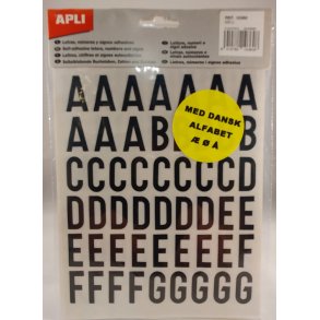 Bogstaver Vinyl 25 mm Sort