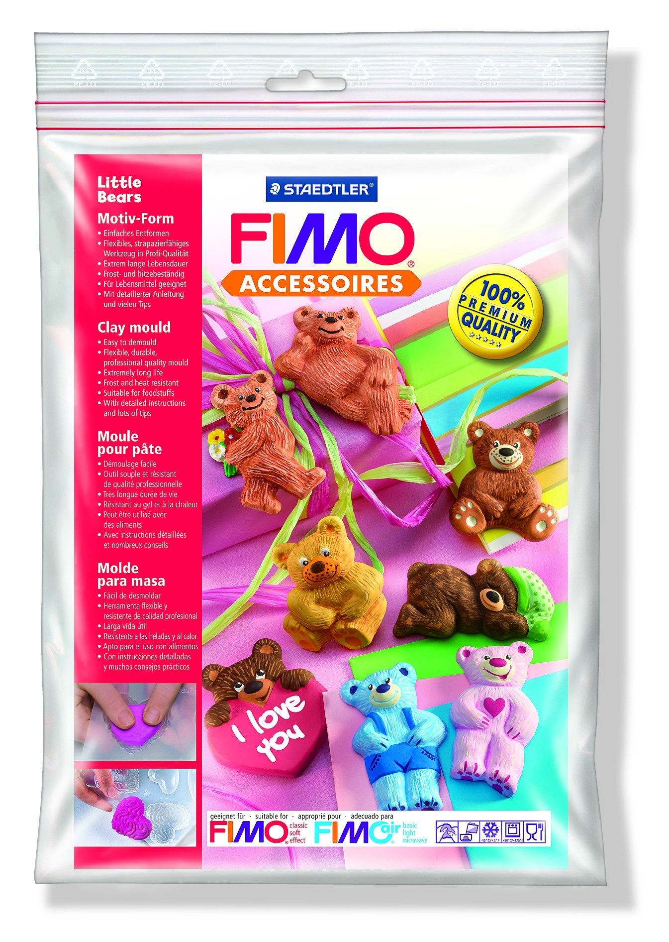 FIMO&reg; 8742 03 lerforme "Little bears", 8 motiver