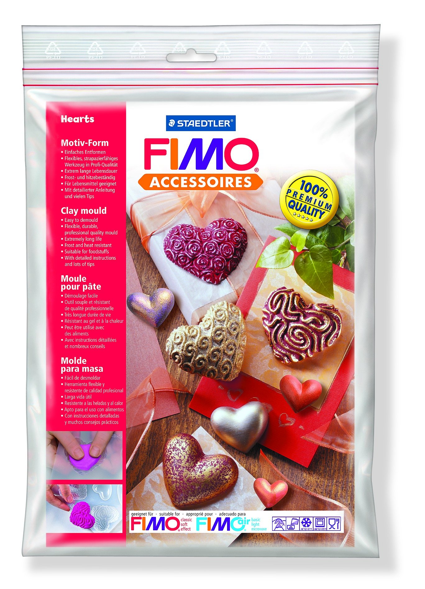 FIMO&reg; 8742 26 lerforme "Hearts", 8 motiver