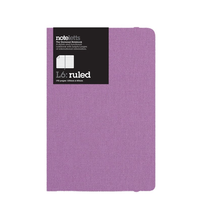 Textil notesbog Lin A6+ Lilla