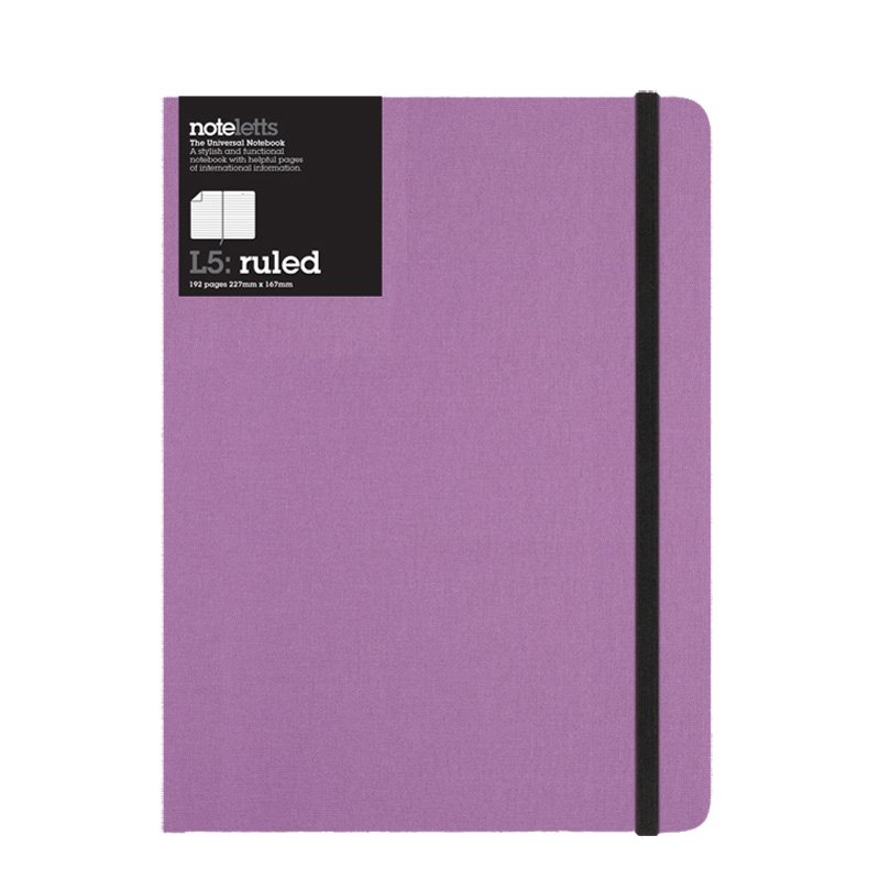 Textil notesbog Lin A5+ Lilla