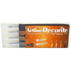 Artline Decorite brush Modern metallic 4-pack