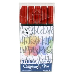 Artline Supreme Calligraphy Pen 5/set red
