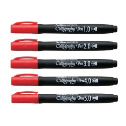Artline Supreme Calligraphy Pen 5/set red