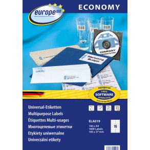Avery Europe 100 universal etiket 105x37,1mm