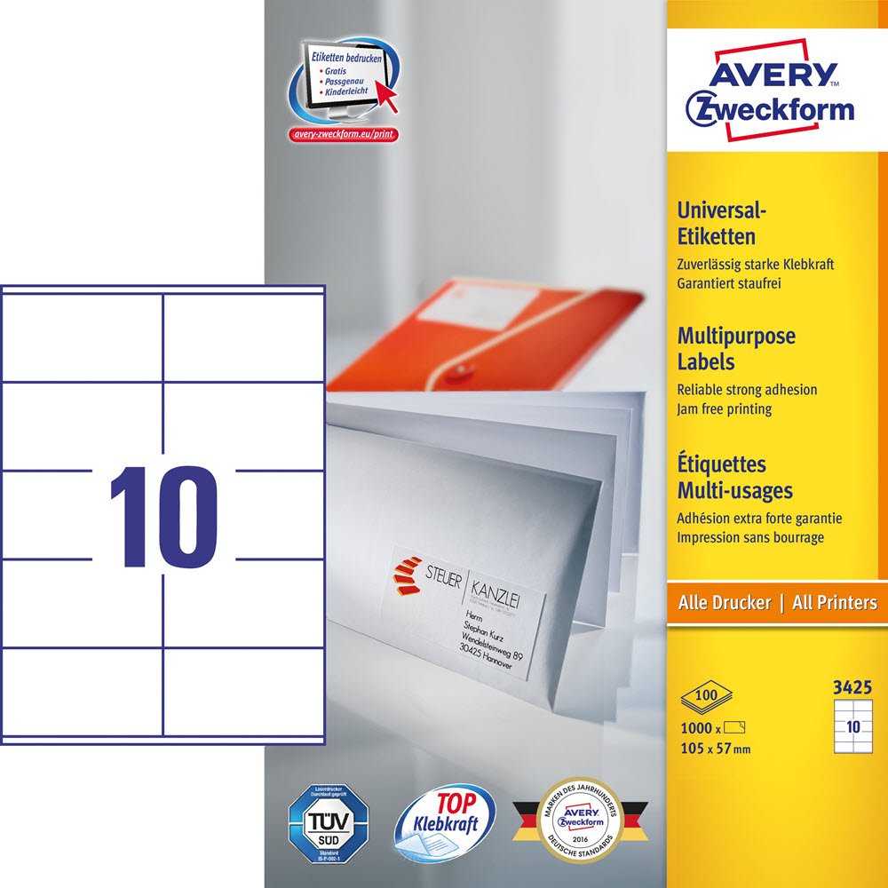 Avery ILC universal etiket 105x57mm (1000)