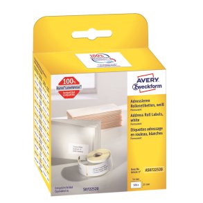 Avery adresseetiket p rulle 54x25mm (500)