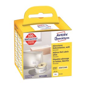 Avery adresseetiket p rulle 89x36mm (260)