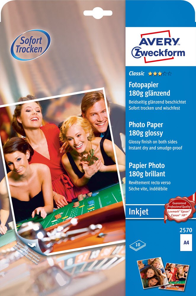 Avery fotopapir 2-sidet glossy 180g A4 inkjet (10)