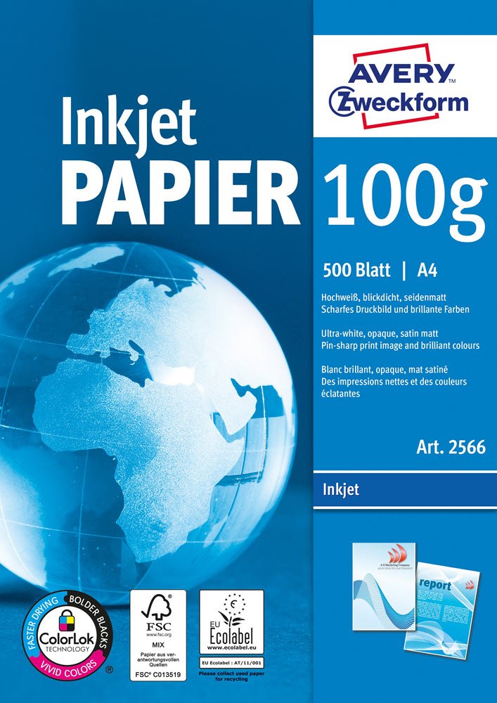 Avery kopipapir 100g A4 inkjet (500)