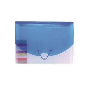 Harmonikamappe med 10 lommer, klar/bl