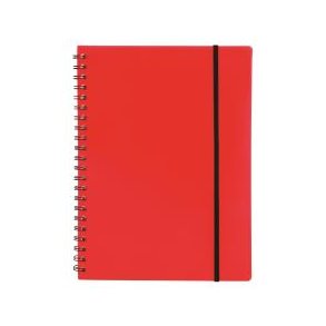 Notesbog i plast med spiralryg A4, rd