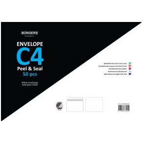 Kuverter Peel og Seal C4 50/boks
