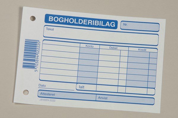 Bogholderibilag A6 2222