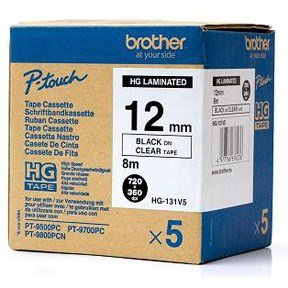 Brother HG tape 12mm black on clear (5)