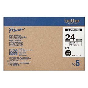 Brother HG tape 24mm black on white (5)