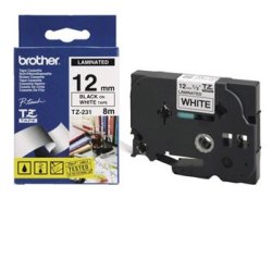 Brother TZ-231 12mm Sort/Hvid