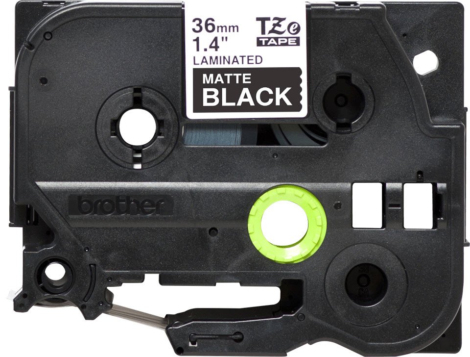 Brother TZe tape 36mm hvid p mat sort