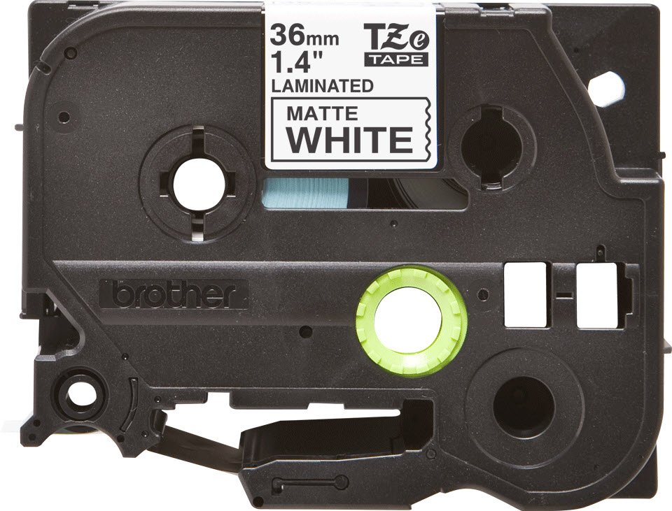 Brother TZe tape 36mm sort p mat hvid
