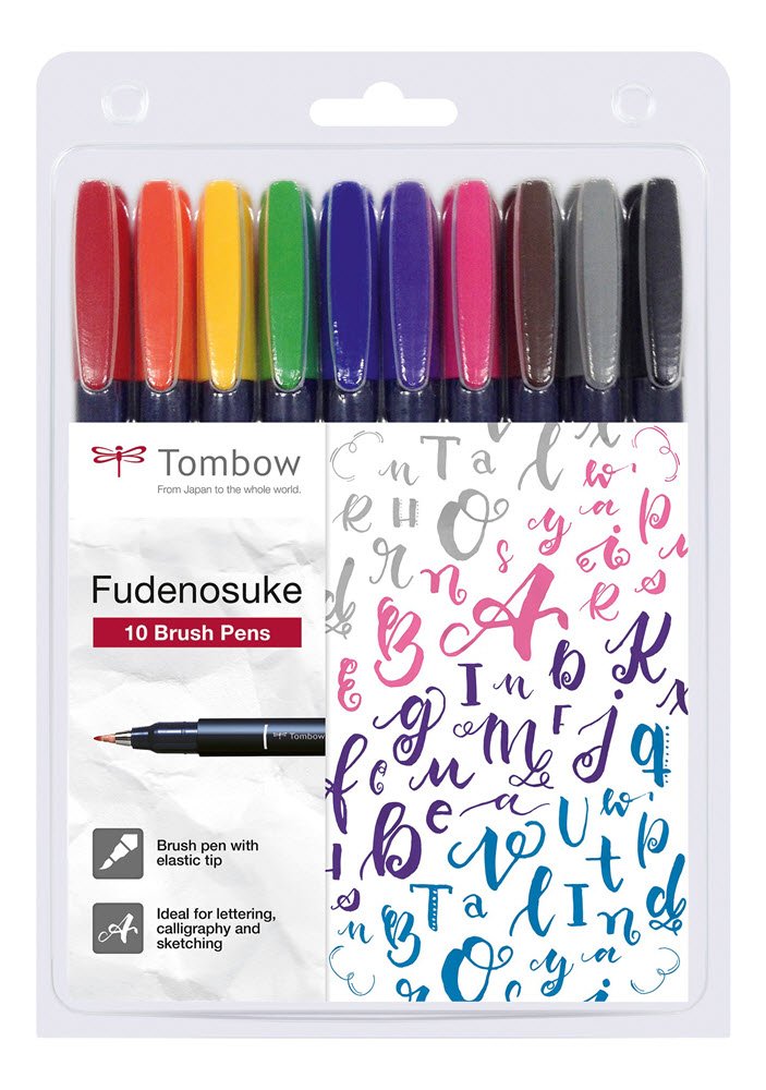 Brush pen Tombow Fudenosuke hrd ass (10)