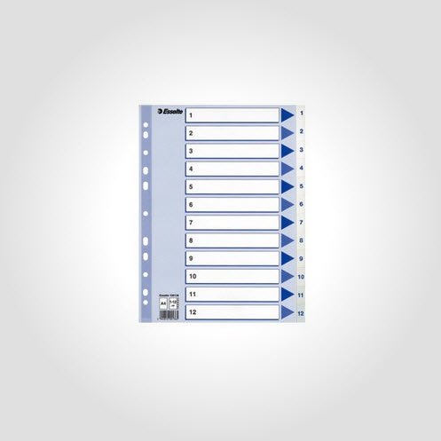 Register PP A4 1-12 hvid