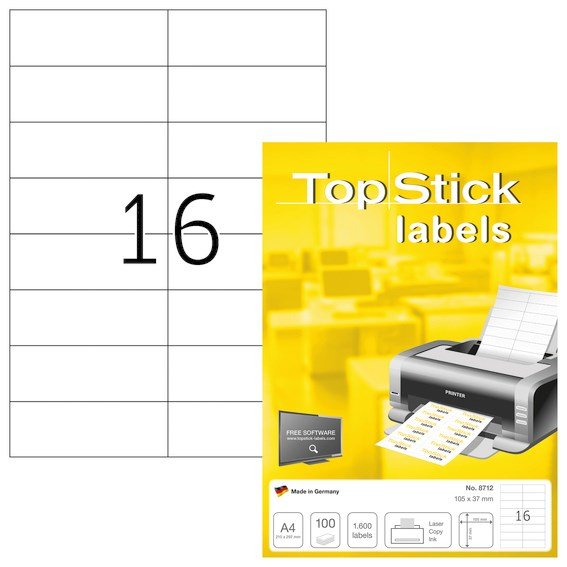 Etiketter TopStick 105x37mm (100)