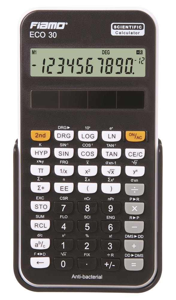 Fiamo Eco 30 Anti-bacterial Calculator, Black