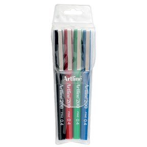 Fineliner Artline 200 Fine 0.4 4/set