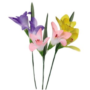 Blomst Fresia kunstig 1 stk 14cm 3 ass farver 