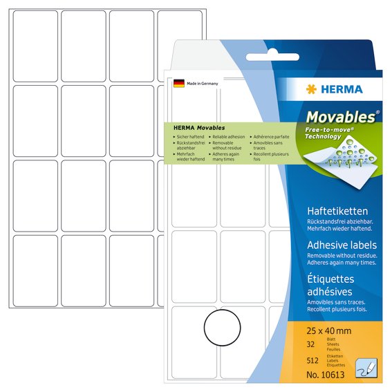 Mrkningsetiketter HERMA Movables 25x40