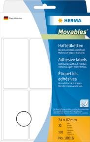 HERMA Movables etiketter 34x67mm hvid