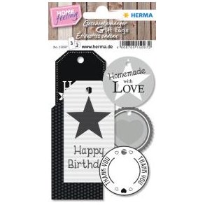 HERMA HOME gift tags black & white