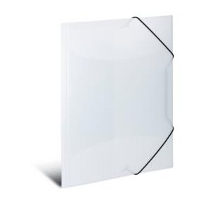 A3 PP elastikmappe, hvid