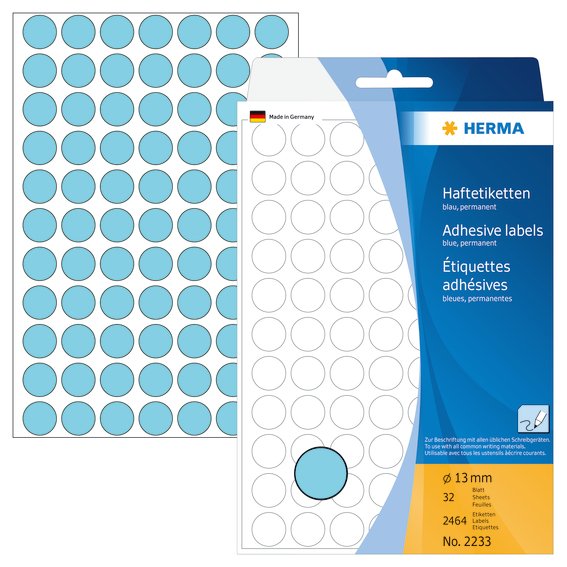 Mrkningsetiketter HERMA bl 13mm