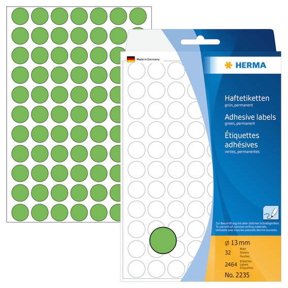 Mrkningsetiketter HERMA grn 13mm