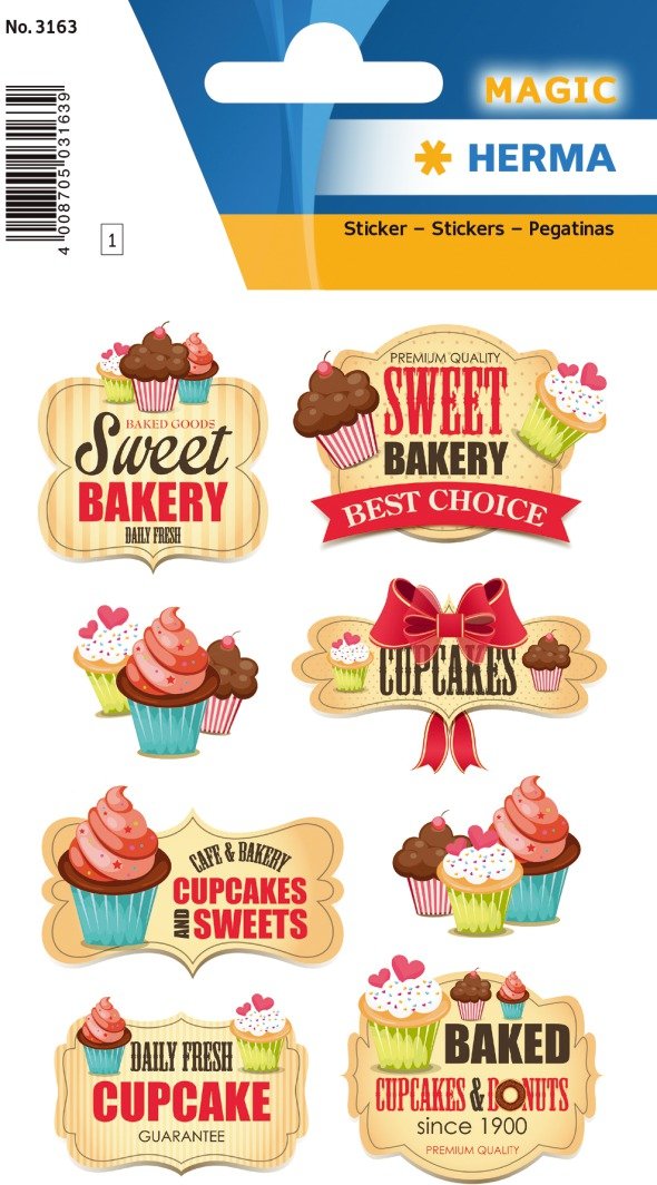 Herma Stickers Cupcakes Bageri