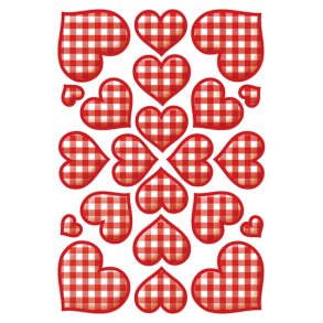 HERMA Decor stickers med ternede hjerter 3ark