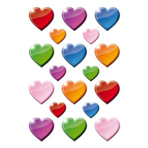 HERMA Decor stickers farvede hjerter 3ark