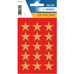 HERMA Decor stickers stjerner i guld 22mm 3ark