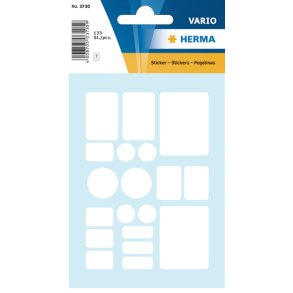 Etiketter HERMA Vario hvid assort. formater