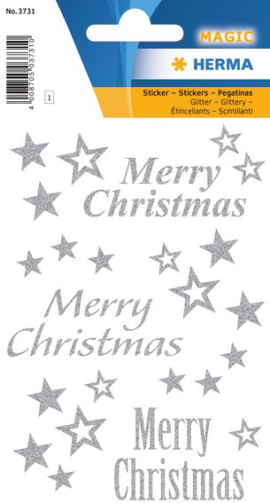 Herma Stickers Magic Glitter Merry Christmas