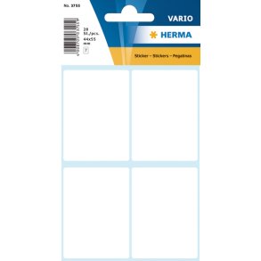 HERMA Vario etiketter 40x55mm hvid 28stk