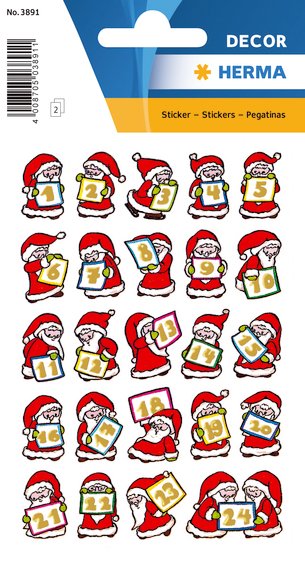 Herma stickers Decor kalender julemand 1-24 (2)