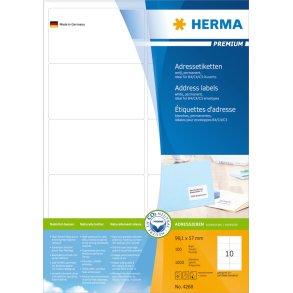 Etiketter HERMA Premium A4 99,1x57,0 (100)