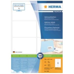 HERMA Premium Etiketter A4 99,1x67,7mm 100stk