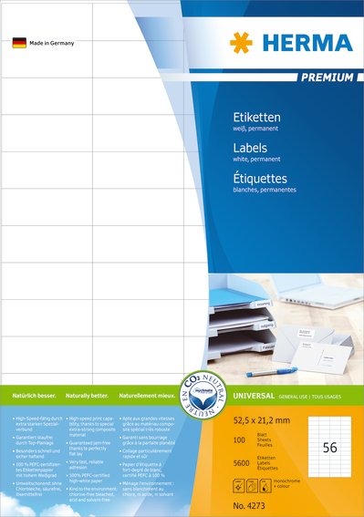 Etikett HERMA Premium 52,5x21,2 (100)