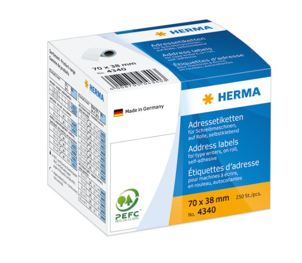 Herma 70x38mm 250stk etiketter