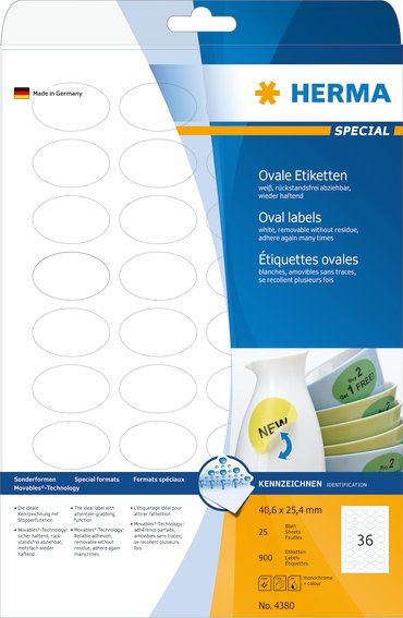 Etiketter HERMA Movables 40,6x25,4 (25)