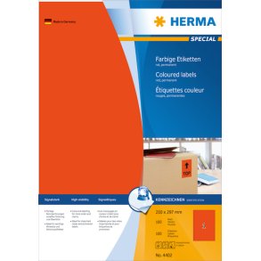 Etiketter HERMA Special rd 210x297 A4 (100)